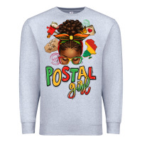 Heather Grey juneteenth afro messy bun postal girl Premium Sweatshirt - texasbilliewilder