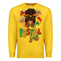 Lemon juneteenth afro messy bun postal girl Premium Sweatshirt - texasbilliewilder