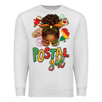 Oatmeal Heather juneteenth afro messy bun postal girl Premium Sweatshirt - texasbilliewilder