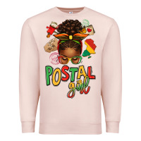 Pale Pink juneteenth afro messy bun postal girl Premium Sweatshirt - texasbilliewilder