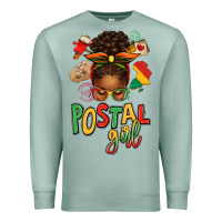 Seafoam juneteenth afro messy bun postal girl Premium Sweatshirt - texasbilliewilder