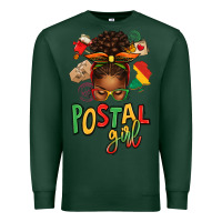 Sports Green juneteenth afro messy bun postal girl Premium Sweatshirt - texasbilliewilder