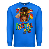True Royal juneteenth afro messy bun postal girl Premium Sweatshirt - texasbilliewilder