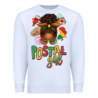 White juneteenth afro messy bun postal girl Premium Sweatshirt - texasbilliewilder