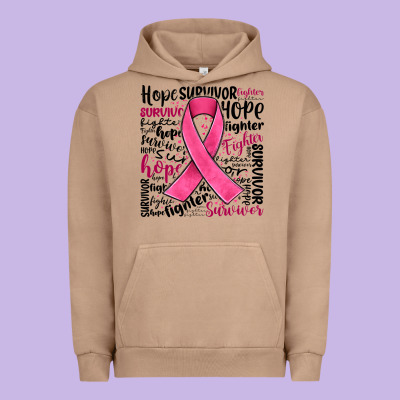 Breast Cancer Ribbon Urban Hoodie Designed By Jahusdesignshop