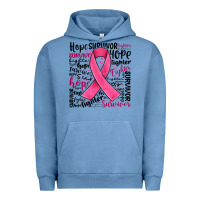 Pigment Pebble Blue breast cancer ribbon Urban Hoodie - JahusDesignShop