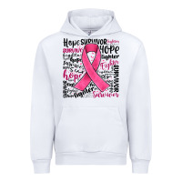 White breast cancer ribbon Urban Hoodie - JahusDesignShop