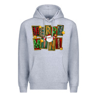 Heather Grey Christmas merry mini Premium Hoodie - FaDigitalArtStudio