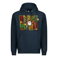 Navy Christmas merry mini Premium Hoodie - FaDigitalArtStudio