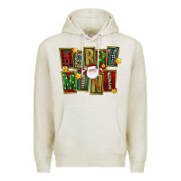 Oatmeal Heather Christmas merry mini Premium Hoodie - FaDigitalArtStudio