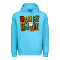 Ocean Blue Christmas merry mini Premium Hoodie - FaDigitalArtStudio