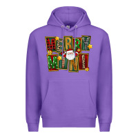 Purple Christmas merry mini Premium Hoodie - FaDigitalArtStudio