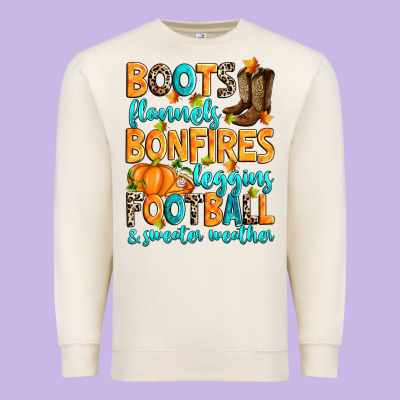 Premium Sweatshirt Boots flannels bonfires leggins American Football