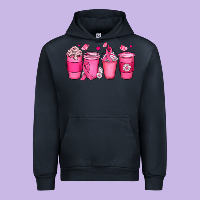 Breast Cancer Coffee Cups Urban Hoodie Designed By Jahusdesignshop