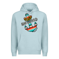 Blue Mist anchored Premium Hoodie - CowhideDigitalArt