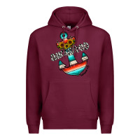 Burgundy anchored Premium Hoodie - CowhideDigitalArt