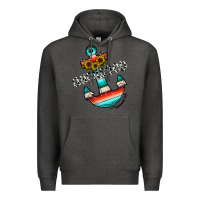 Charcoal Heather anchored Premium Hoodie - CowhideDigitalArt