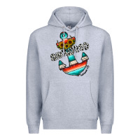 Heather Grey anchored Premium Hoodie - CowhideDigitalArt