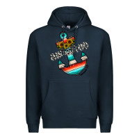 Navy anchored Premium Hoodie - CowhideDigitalArt