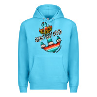 Ocean Blue anchored Premium Hoodie - CowhideDigitalArt