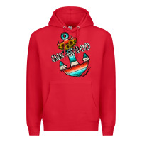 Red anchored Premium Hoodie - CowhideDigitalArt