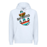 White anchored Premium Hoodie - CowhideDigitalArt