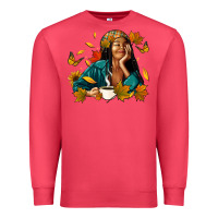 Cardinal Fall afro woman with coffee Premium Sweatshirt - RanaPortraitStore