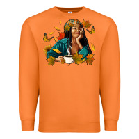 Carrot Fall afro woman with coffee Premium Sweatshirt - RanaPortraitStore