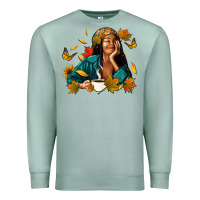 Fall Afro Woman With Coffee Premium Sweatshirt | Teevron