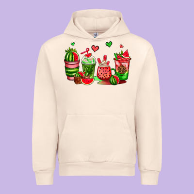 Watermelon Coffee Cups Urban Hoodie Designed By Adodesignshop