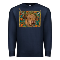 Navy Fall Cow Premium Sweatshirt - RanaPortraitStore