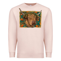 Pale Pink Fall Cow Premium Sweatshirt - RanaPortraitStore