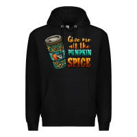 Black watercolor give me all the pumpkin spice Premium Hoodie - RanaPortraitStore
