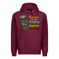 Burgundy watercolor give me all the pumpkin spice Premium Hoodie - RanaPortraitStore