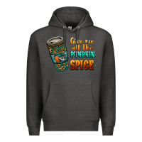 Charcoal Heather watercolor give me all the pumpkin spice Premium Hoodie - RanaPortraitStore