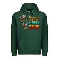 Sports Green watercolor give me all the pumpkin spice Premium Hoodie - RanaPortraitStore