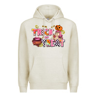 Oatmeal Heather trıck or treat Premium Hoodie - AdoDesignShop
