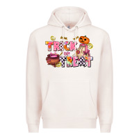 Pale Pink trıck or treat Premium Hoodie - AdoDesignShop