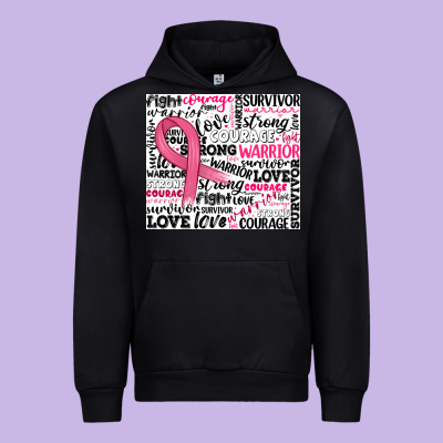 Breast Cancer Ribbon Urban Hoodie Designed By Jahusdesignshop
