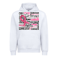White breast cancer ribbon Urban Hoodie - JahusDesignShop