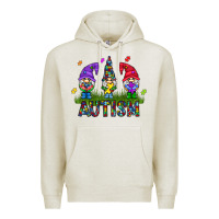Oatmeal Heather autism Gnome Premium Hoodie - CowhideDigitalArt