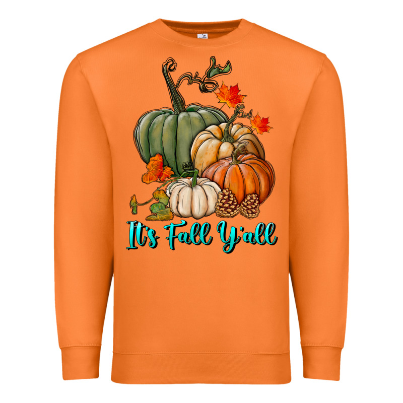 Happy Fall Y'all Pumpkins Premium Sweatshirt by RanaPortraitStore | Teevron