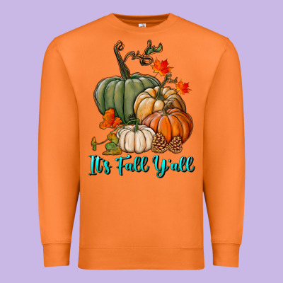 Premium Sweatshirt Happy Fall Y'all Pumpkins