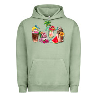 Pigment Oil Green summer coffee cups Urban Hoodie - AdoDesignShop
