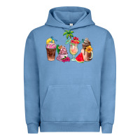 Pigment Pebble Blue summer coffee cups Urban Hoodie - AdoDesignShop