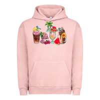 Pigment Salmon summer coffee cups Urban Hoodie - AdoDesignShop