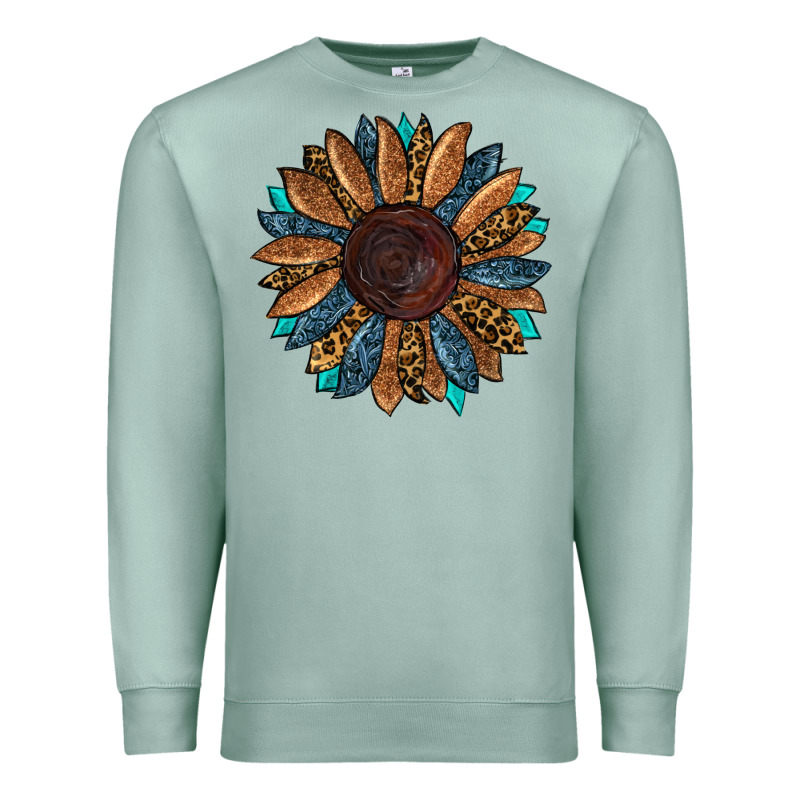 Fall Tooled Leather Sunflower Premium Sweatshirt by RanaPortraitStore | Teevron