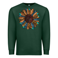 Sports Green Fall Tooled Leather Sunflower Premium Sweatshirt - RanaPortraitStore