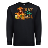 Black Hay there Fall pumpkin heifer Premium Sweatshirt - RanaPortraitStore