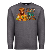Charcoal Heather Hay there Fall pumpkin heifer Premium Sweatshirt - RanaPortraitStore